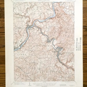 Antiker Freeport, Pennsylvania 1907 US 1907 - Kiskiminitas, Vandergrift, Allegheny River, Armstrong County, PA