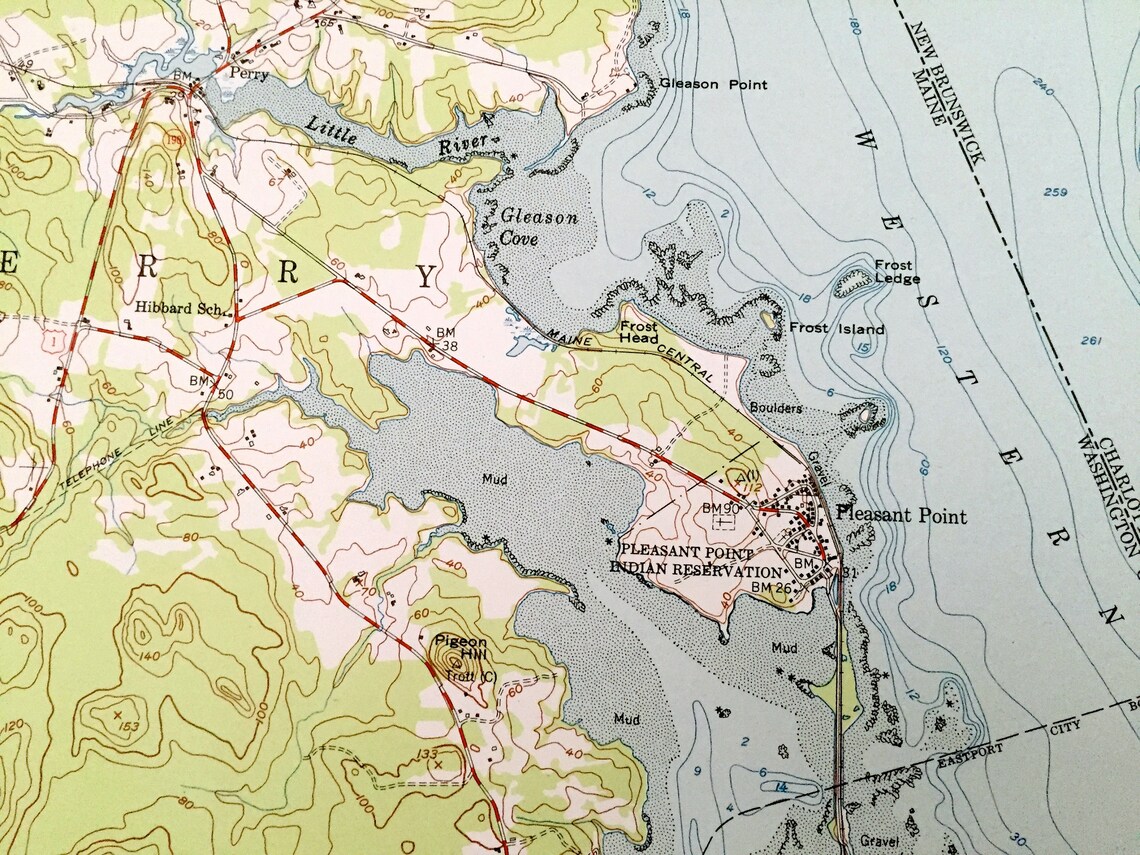 Antique Eastport Maine 1949 US Geological Survey Topographic Etsy UK