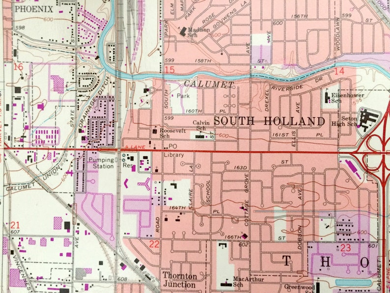 Antique Calumet City Illinois 1968 US Geological Survey Etsy