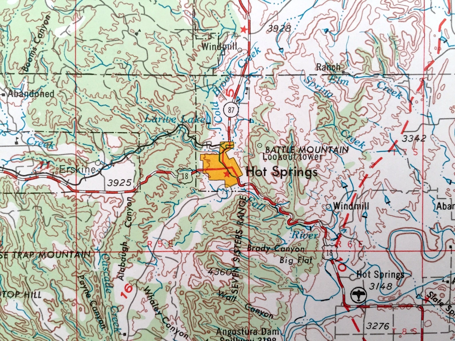 Antique Hot Springs South Dakota 1955 US Geological Survey Etsy