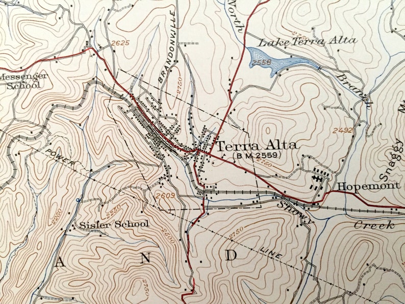Antique Kingwood West Virginia 1925 US Geological Survey Etsy