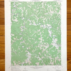 Antieke Arnoldsburg, West Virginia 1965 US Geological Survey topografische kaart - Calhoun County, Smithfield, Otto, Leatherbark, Washington WV