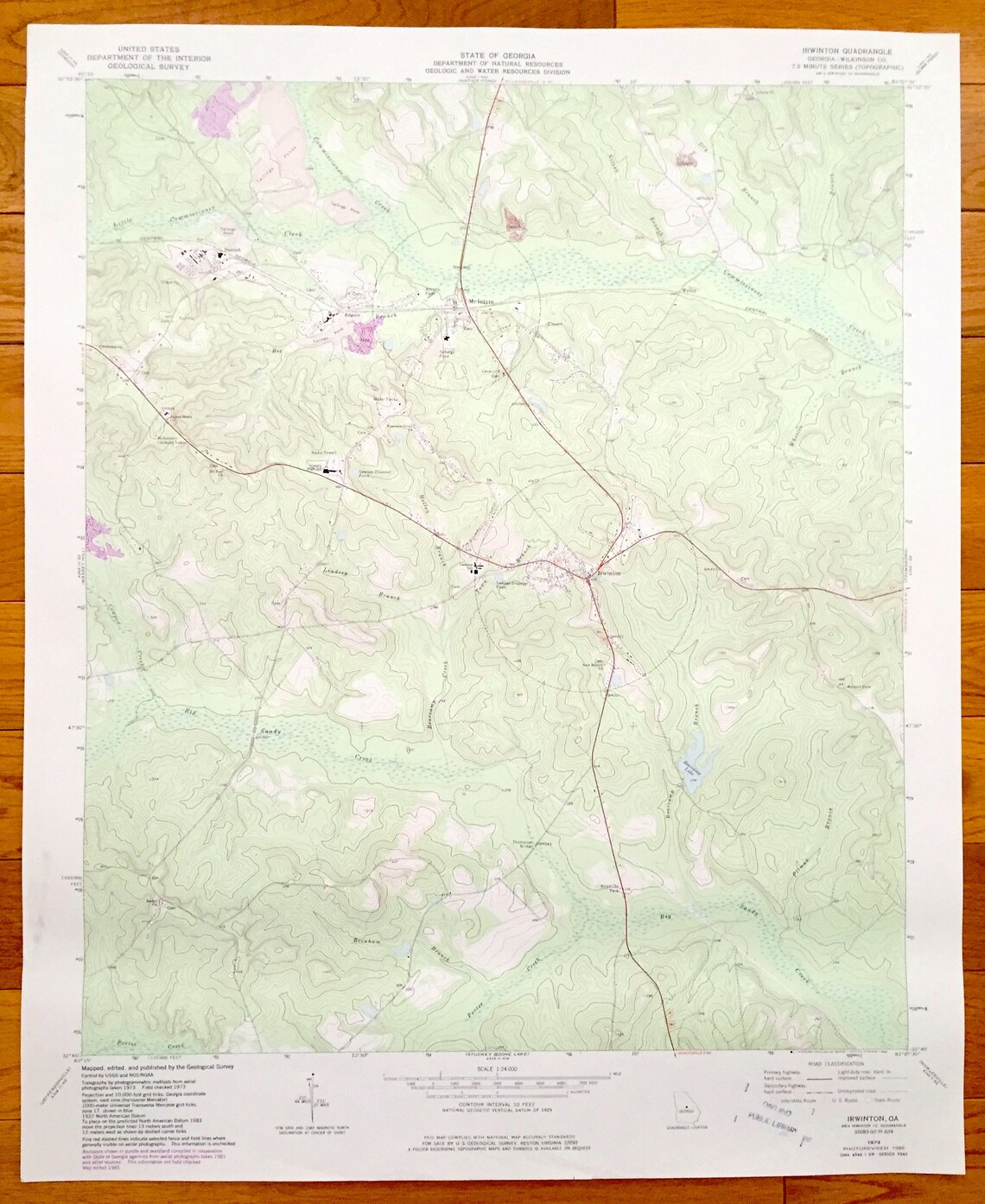 Antique Irwinton 1973 US Geological Survey Etsy