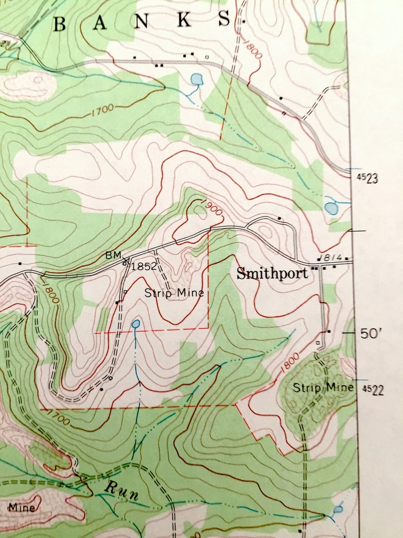 Antique Rochester Mills Pennsylvania 1968 US Geological Etsy