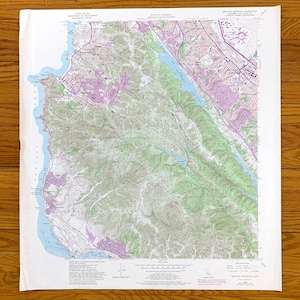 Ancienne carte topographique du Service géologique des États-Unis, Montara Mountain, Californie, 1956 – Buri Buri, San Mateo, Pedro, San Francisco, El Granada, Californie