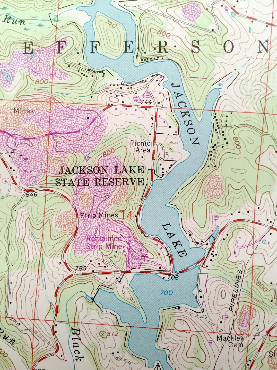 Antique Oak Hill, Ohio 1961 US Geological Survey Topographic Map ...