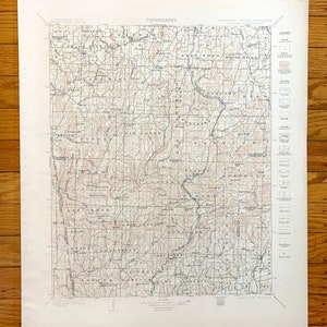 Ancienne carte topographique de Winslow, Arkansas, 1901 US Geological Survey - Washington, comté de Crawford, White River, montagnes de Boston, Jasper AR