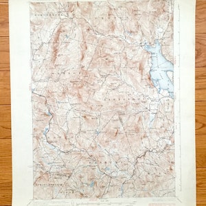 Antique Newfound Lake, New Hampshire 1930 CARTE TOPOGRAPHIQUE DE L’US Geological Survey – Hébron, Bristol, Alexandria, Orange, Danbury Mt Cardigan NH