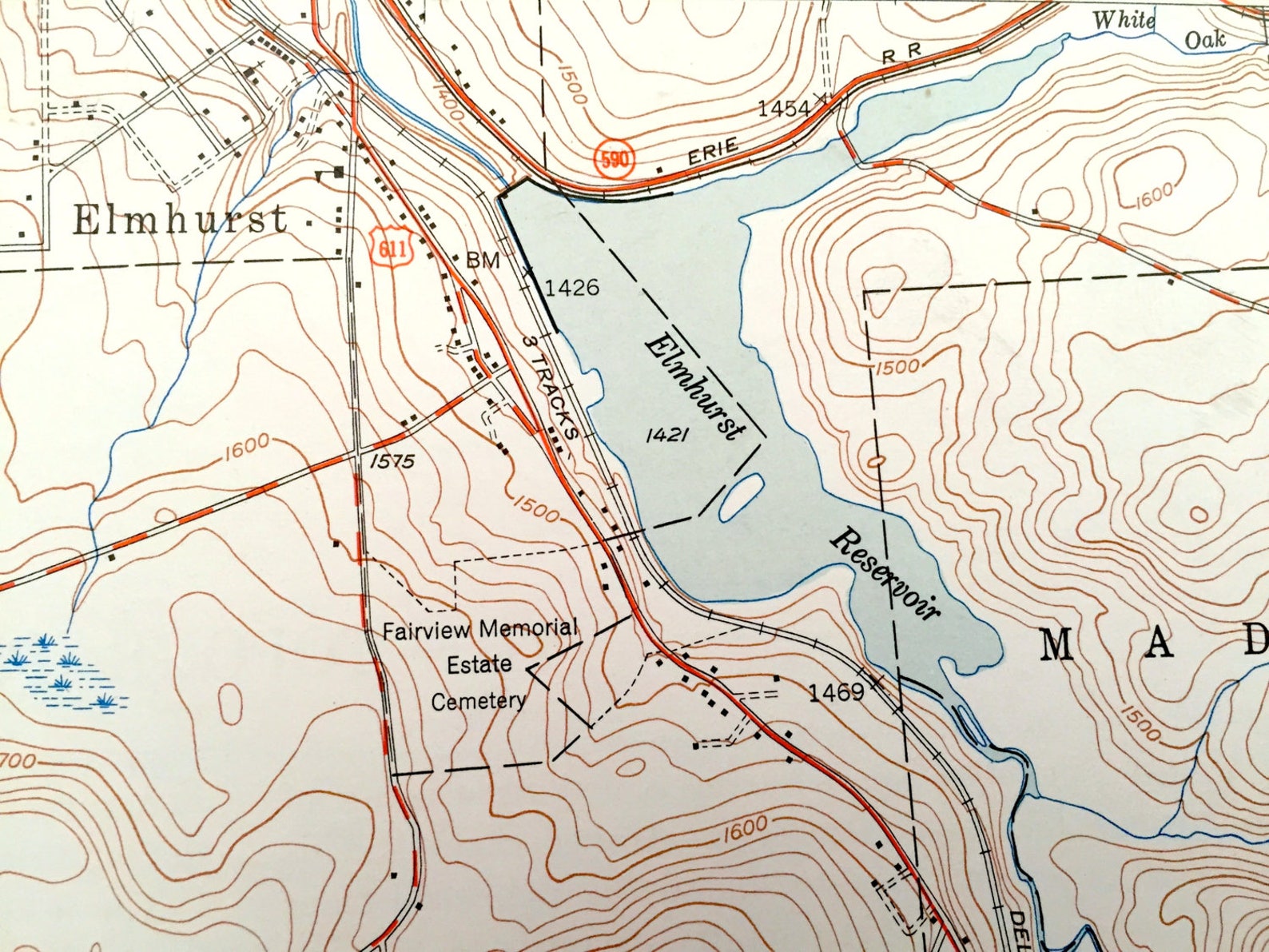 Antique Moscow Pennsylvania 1949 US Geological Survey Etsy