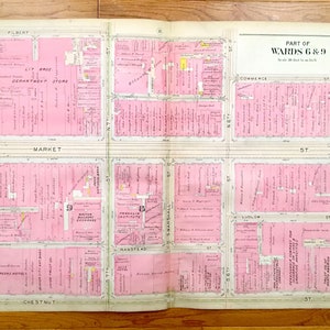 Antike Zentrum Stadt, Philadelphia, Pennsylvania 1908 Elvino V Smith Atlas Karte – Independence Hall, Market Street, Kastanie, Altstadt, PA PHL