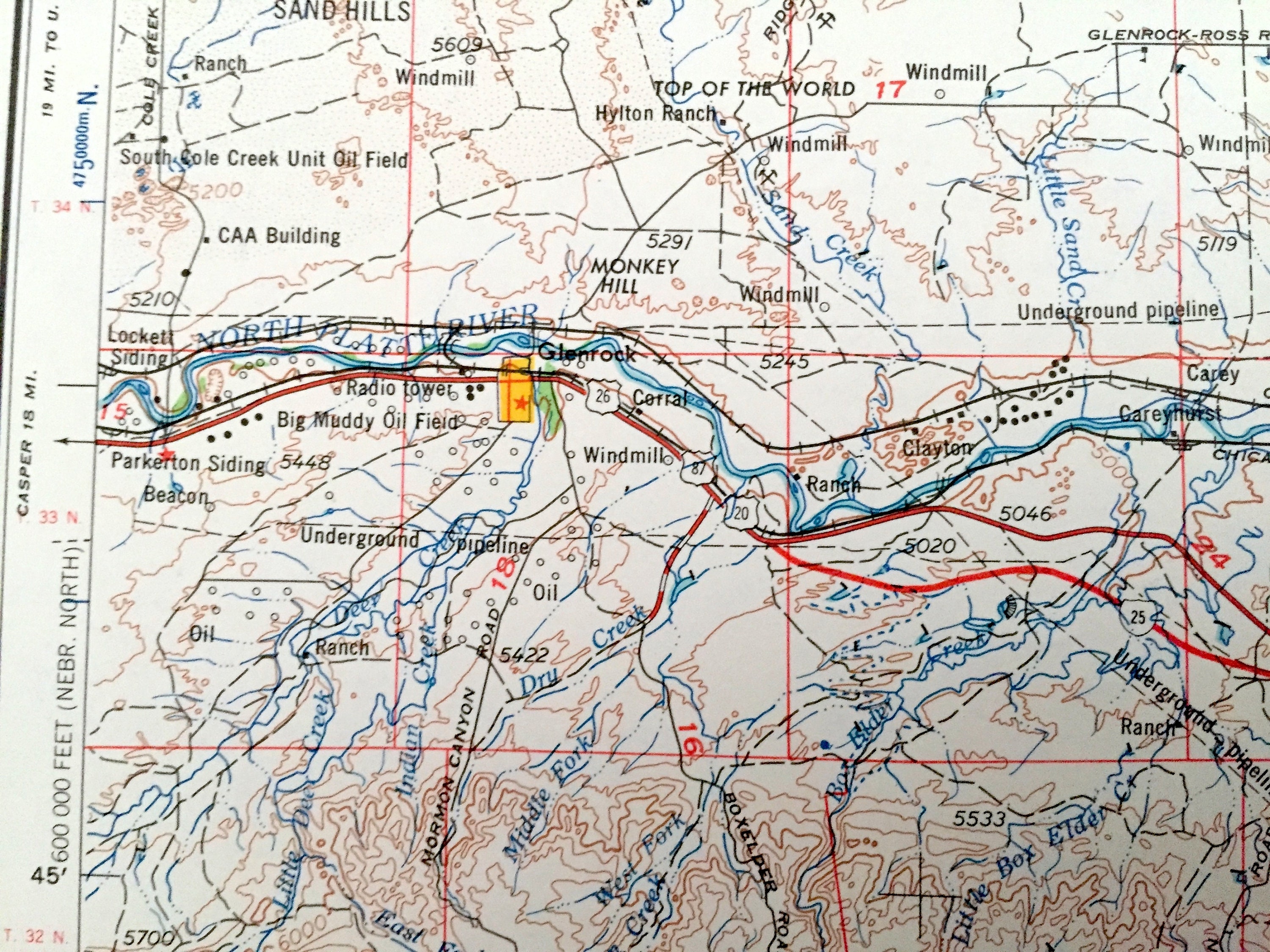 Mapa topográfico antiguo de Torrington Wyoming 1954 del Etsy