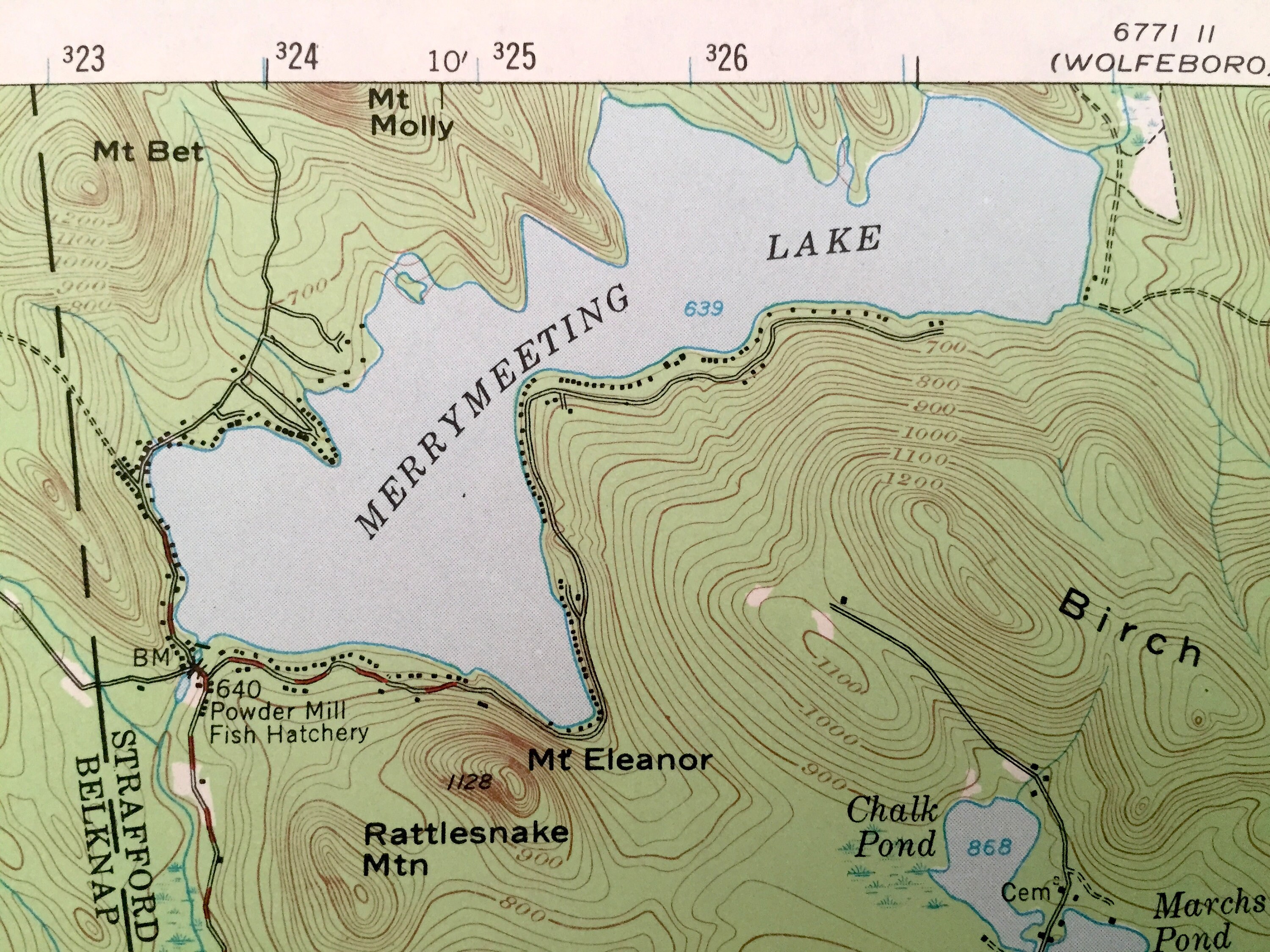 Antique Merrymeeting Lake New Hampshire 1957 US Geological Etsy