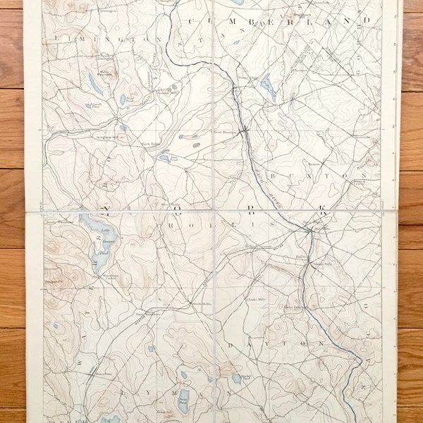 Waterboro Map Etsy