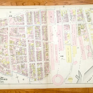 Antike 1883 Theater District, Boston, Massachusetts Karte von G.W. Bromley Atlas – Chinatown, Tufts Medical Center, Wang Theater, Wilbur, MA