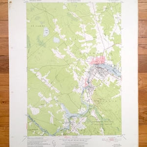 Antiker Calais, Maine 1949 US 1949- 1949 Stadtplan – Washington County, Baring, Milltown, ME, Charlotte County, New Brunswick