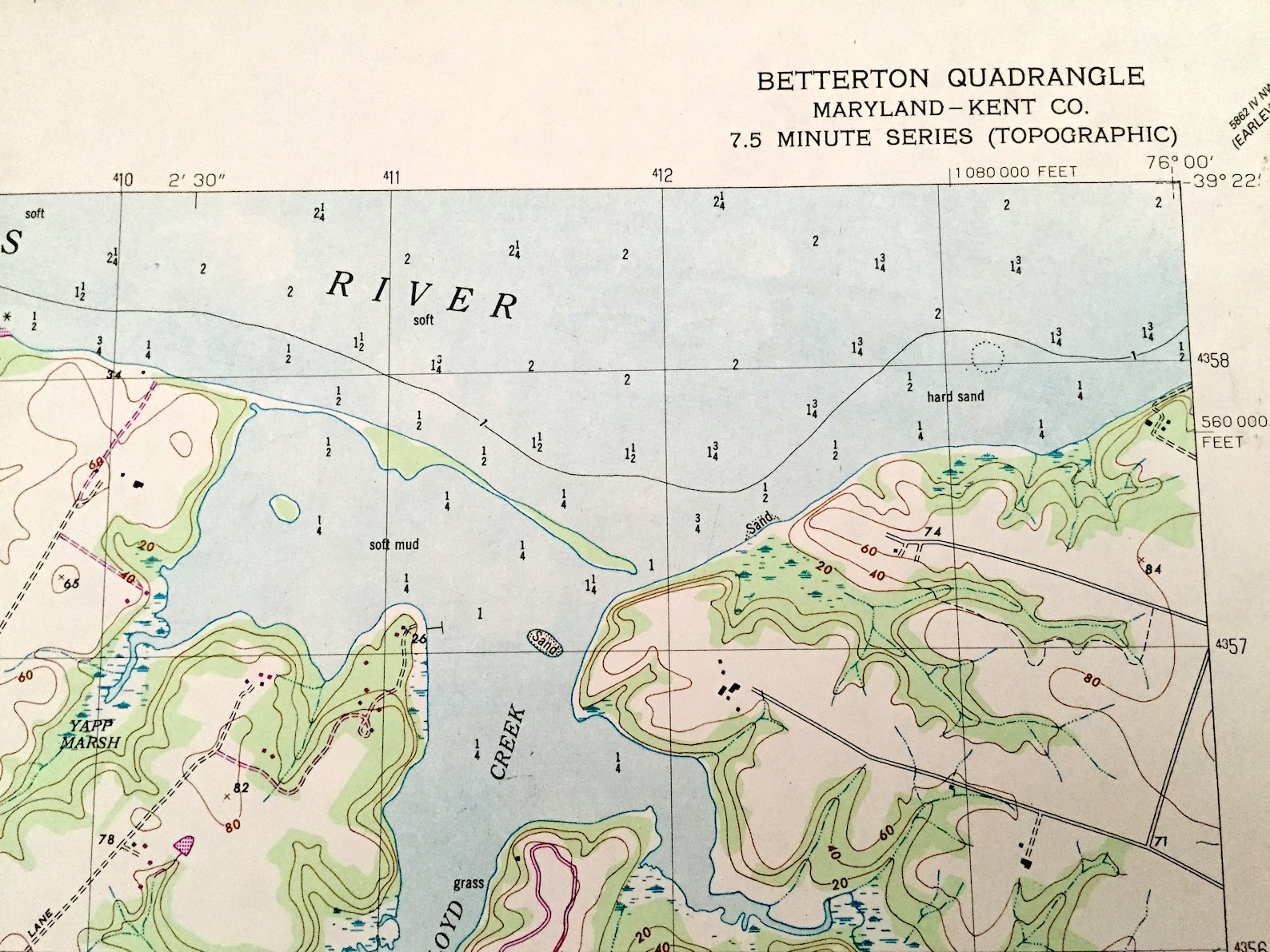 Antique Betterton Maryland 1948 US Geological Survey Map Etsy