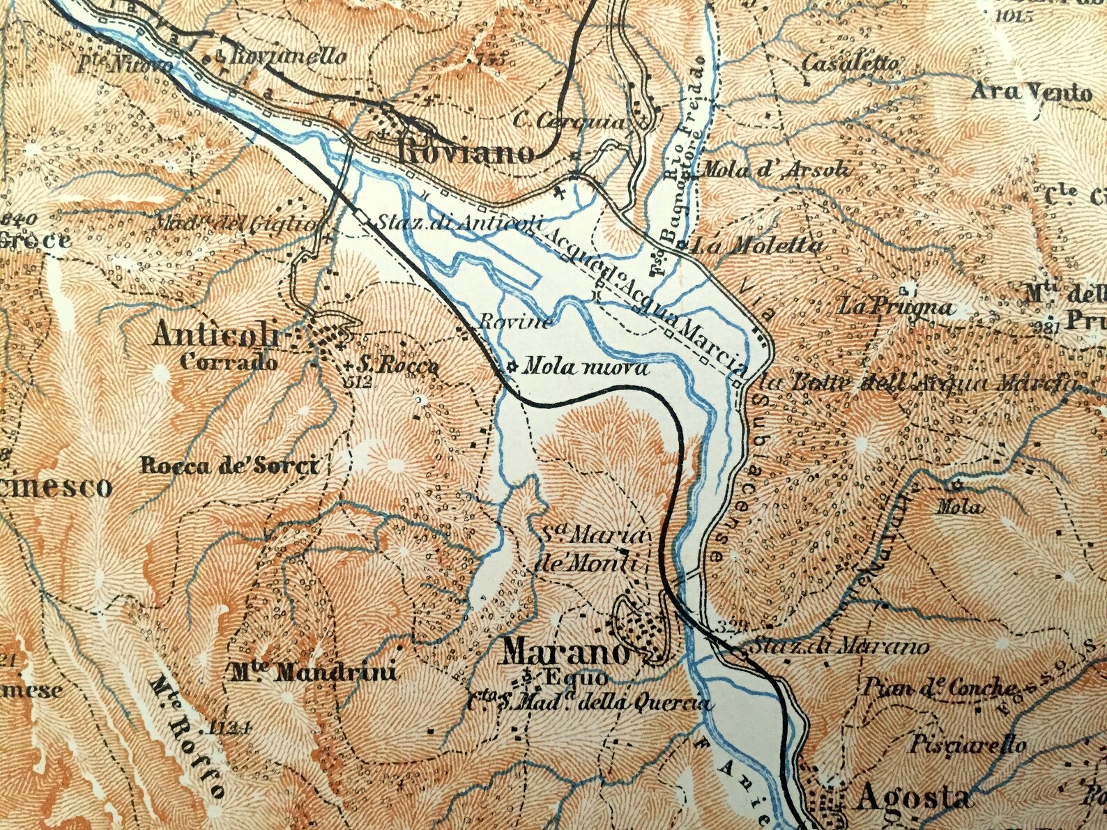 Antique 1904 Subiaco Italy Map From Baedekers Guide Rome Etsy