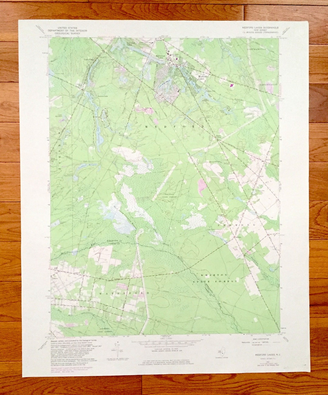 Antique Medford Lakes New Jersey 1967 US Geological Survey Etsy