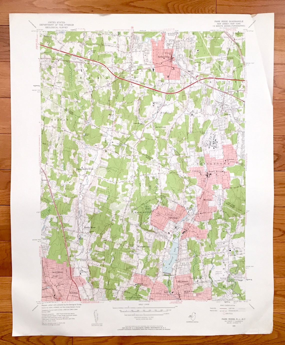 Antique Park Ridge New Jersey 1955 US Geological Survey Etsy