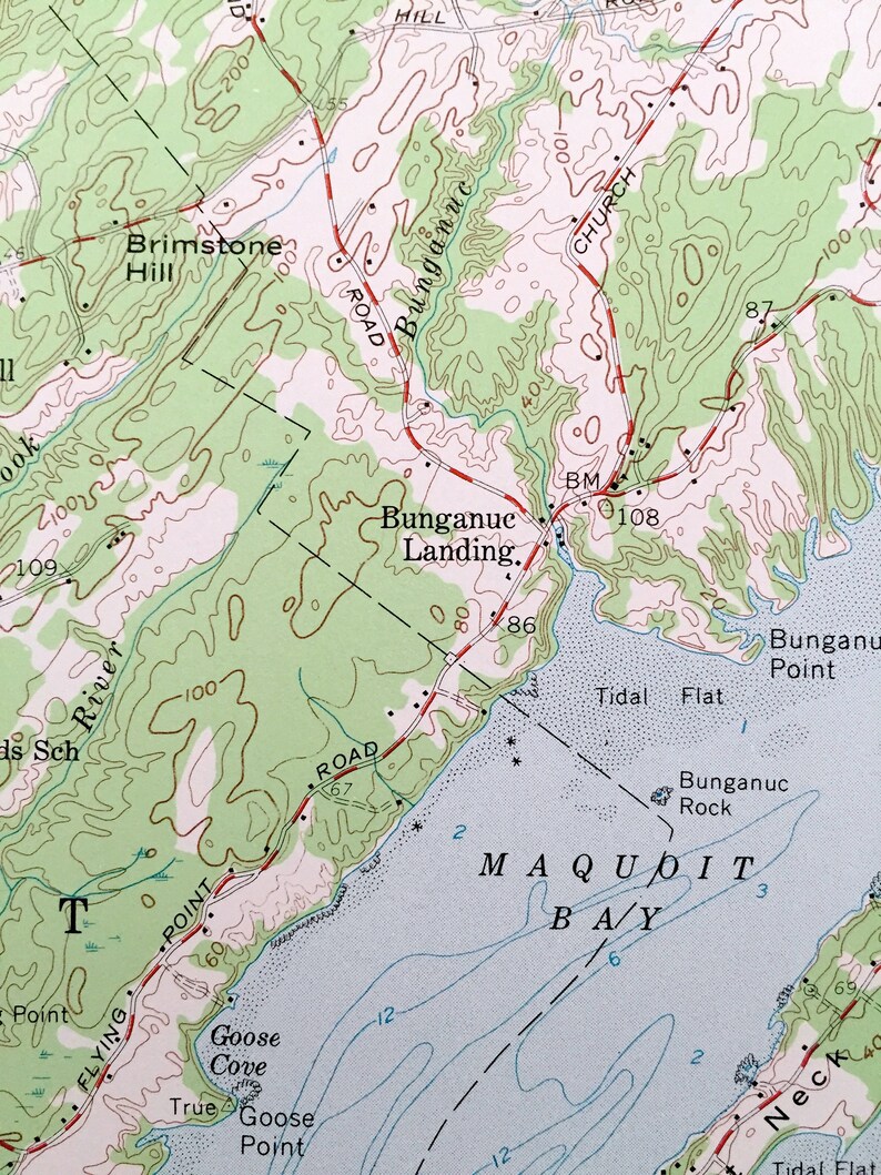 Antique Freeport Maine 1957 US Geological Survey Topographic Etsy
