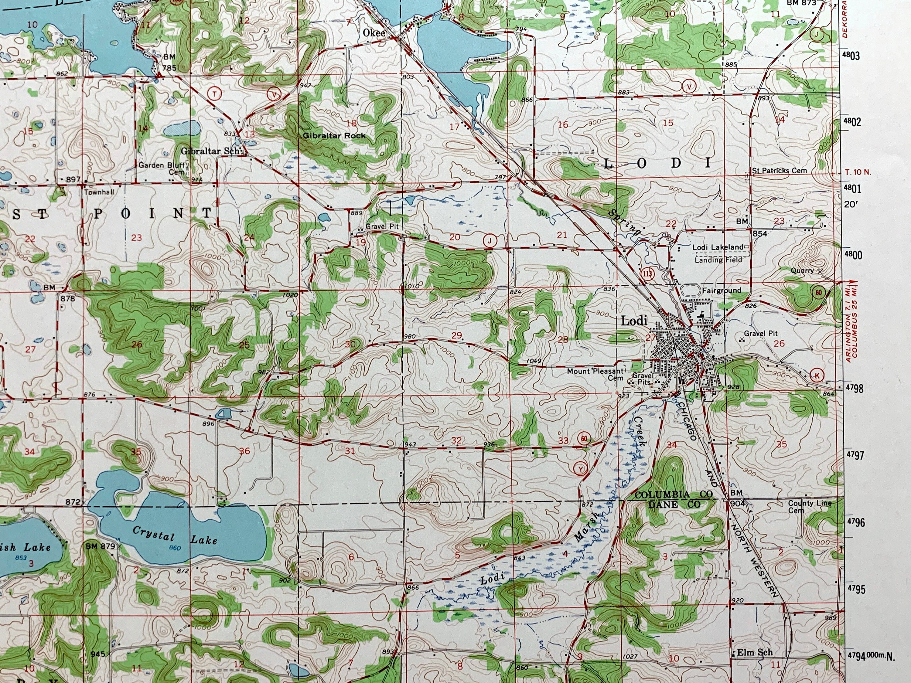Antique Baraboo, Wisconsin 1959 US Geological Survey
