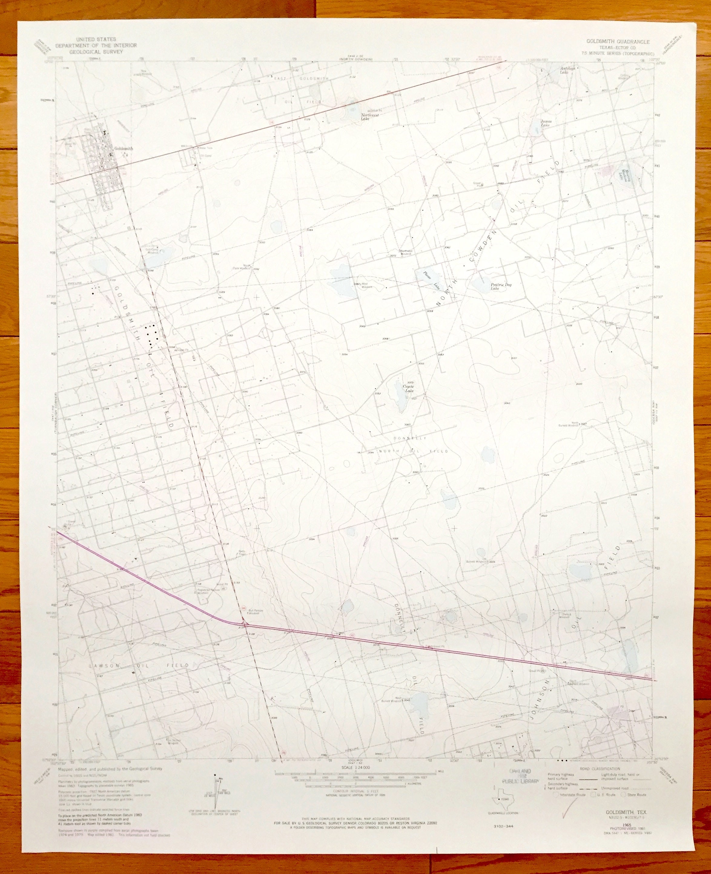 Antique Goldsmith Texas 1965 US Geological Survey Topographic Etsy UK