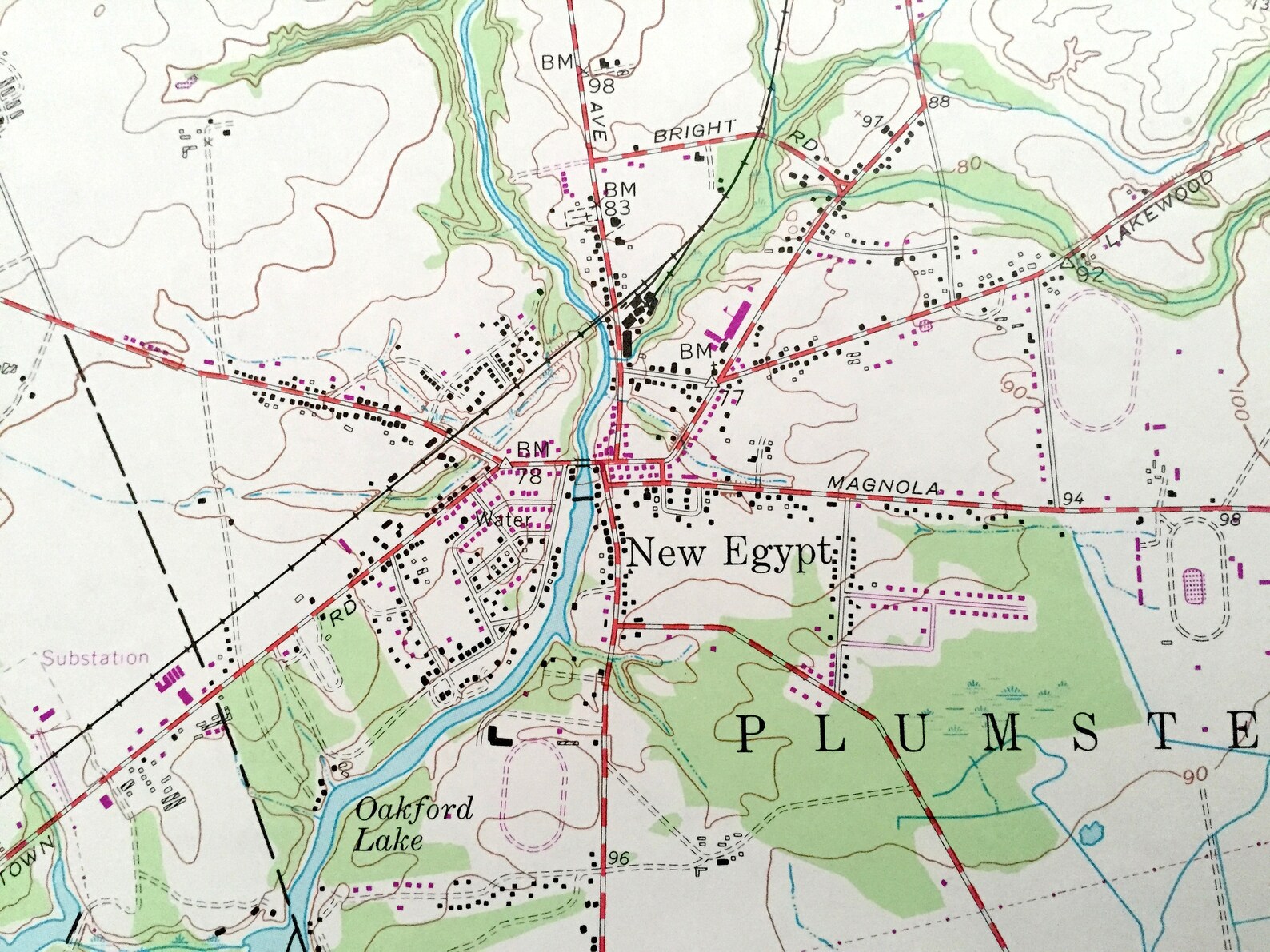 Antique New Egypt New Jersey 1957 US Geological Survey Etsy