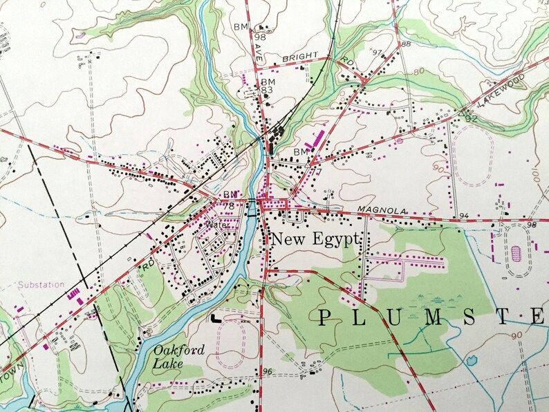 Antique New Egypt New Jersey 1957 US Geological Survey Etsy