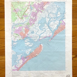 Antike Ocean City, New Jersey 1952 US Geologische Übersicht Topographische Karte - Cape May, Atlantic County, Egg Harbour, Margate City, Longport, NJ