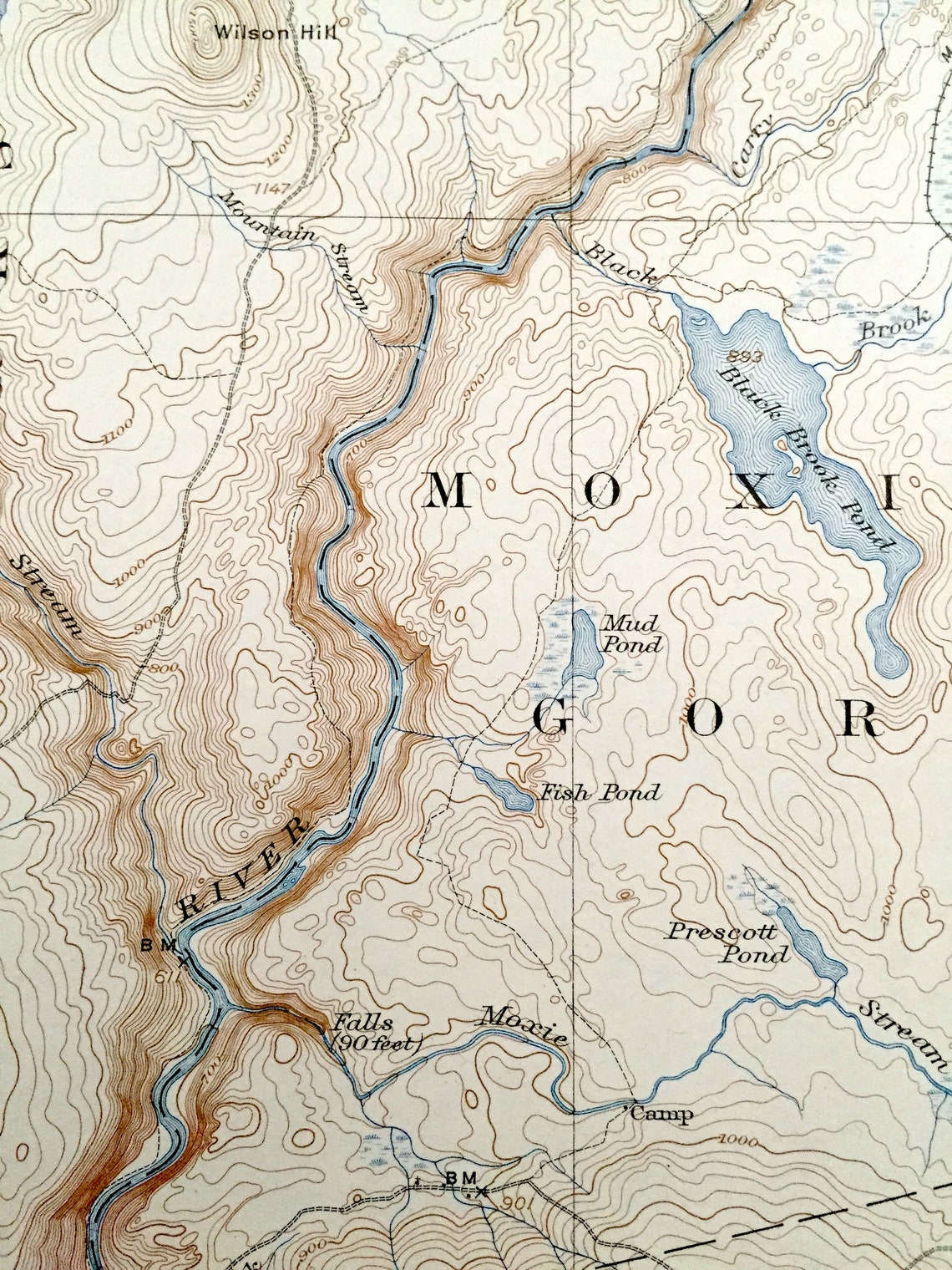 Antique the Forks Maine 1907 US Geological Survey Topographic Etsy