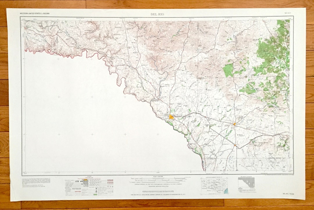 Antique Del Rio, Texas 1964 US Geological Survey Topographic Map