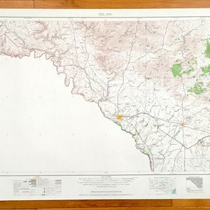 Antique Del Rio, Texas 1964 Mapa topográfico del Servicio Geológico de EE. UU. - Brackettville, Spofford, Dabney, Cline, Comstock, Langtry, Camp Wood, TX