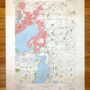 Antike Madison, Wisconsin 1959 US Geologische Untersuchung Topographische Karte - Dane County, Monona, Lake Waubesa, Olbrich Gardens, McFarland, WI