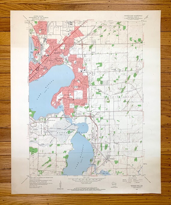 ラジオ・コンポ Vintage Memtek MAP-2100Sony Antique Madison, Wisconsin 1959 US Geological Survey Topographic
