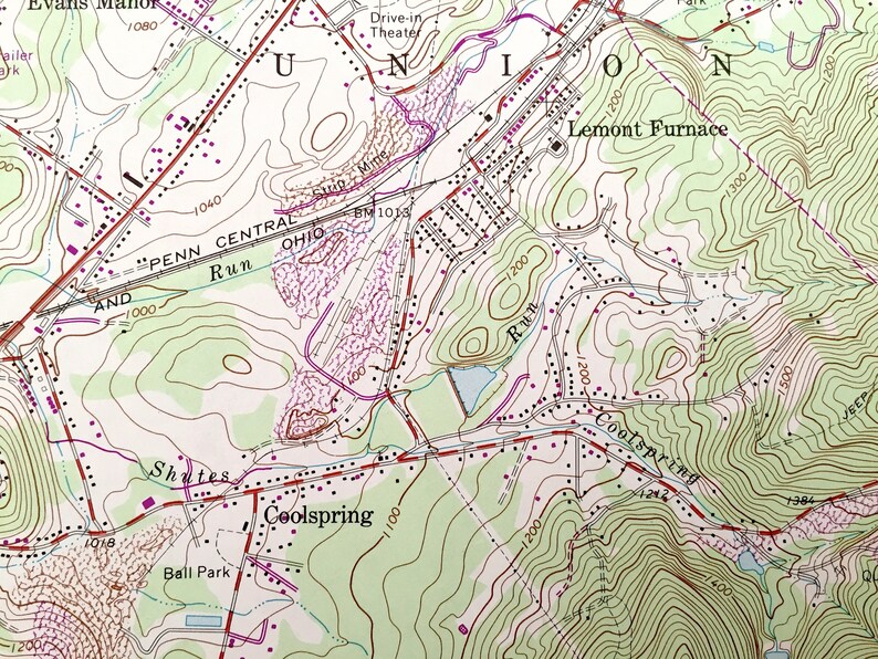 Antique Uniontown Pennsylvania 1963 US Geological Survey Etsy