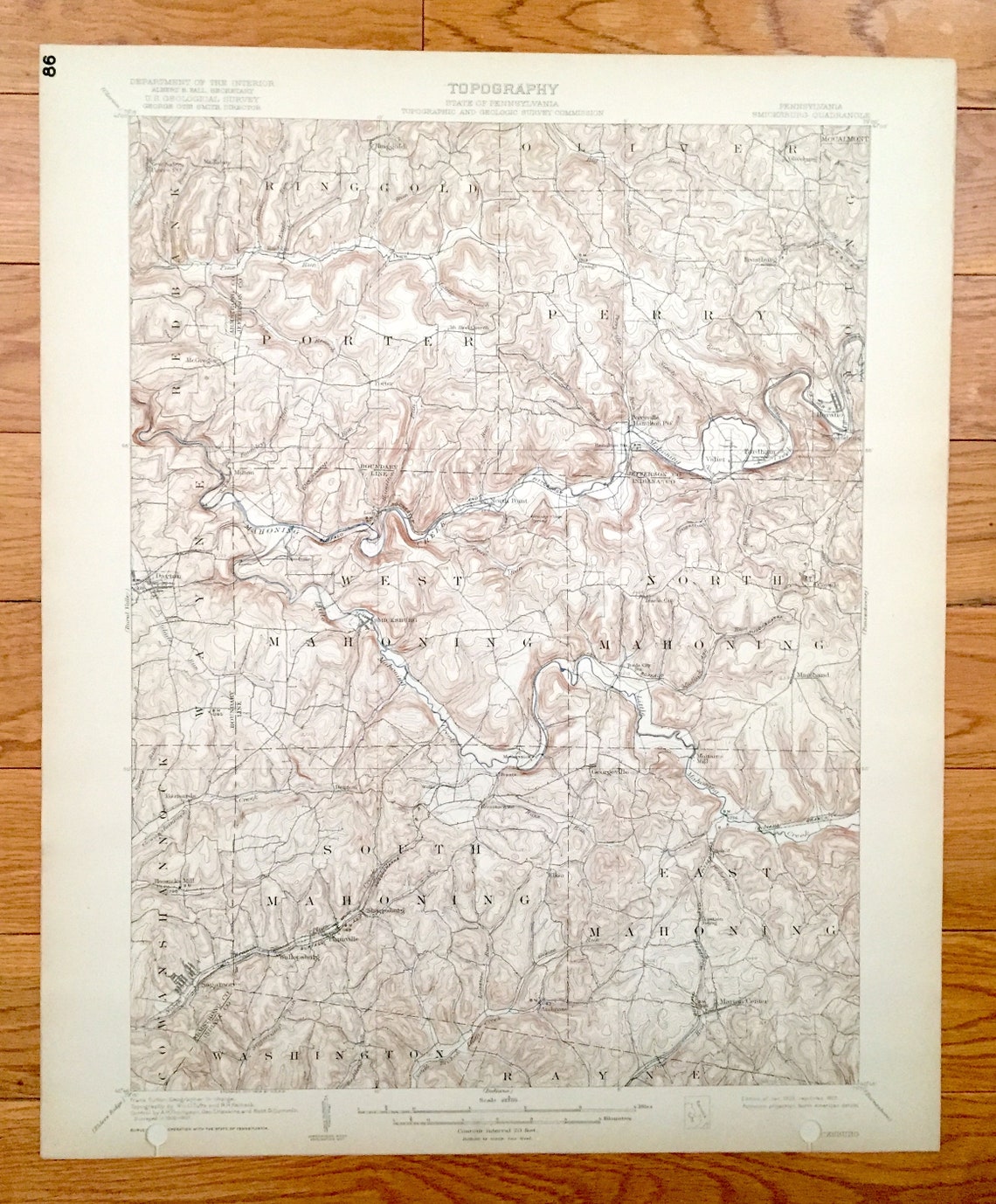 Antique Smicksburg Pennsylvania 1909 US Geological Survey Etsy