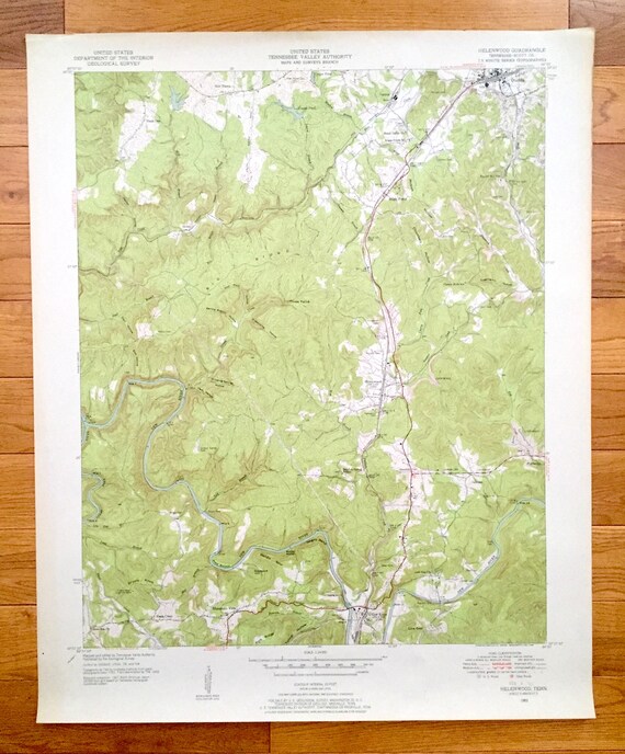 Antique Helenwood Tennessee 1952 US Geological Survey Etsy