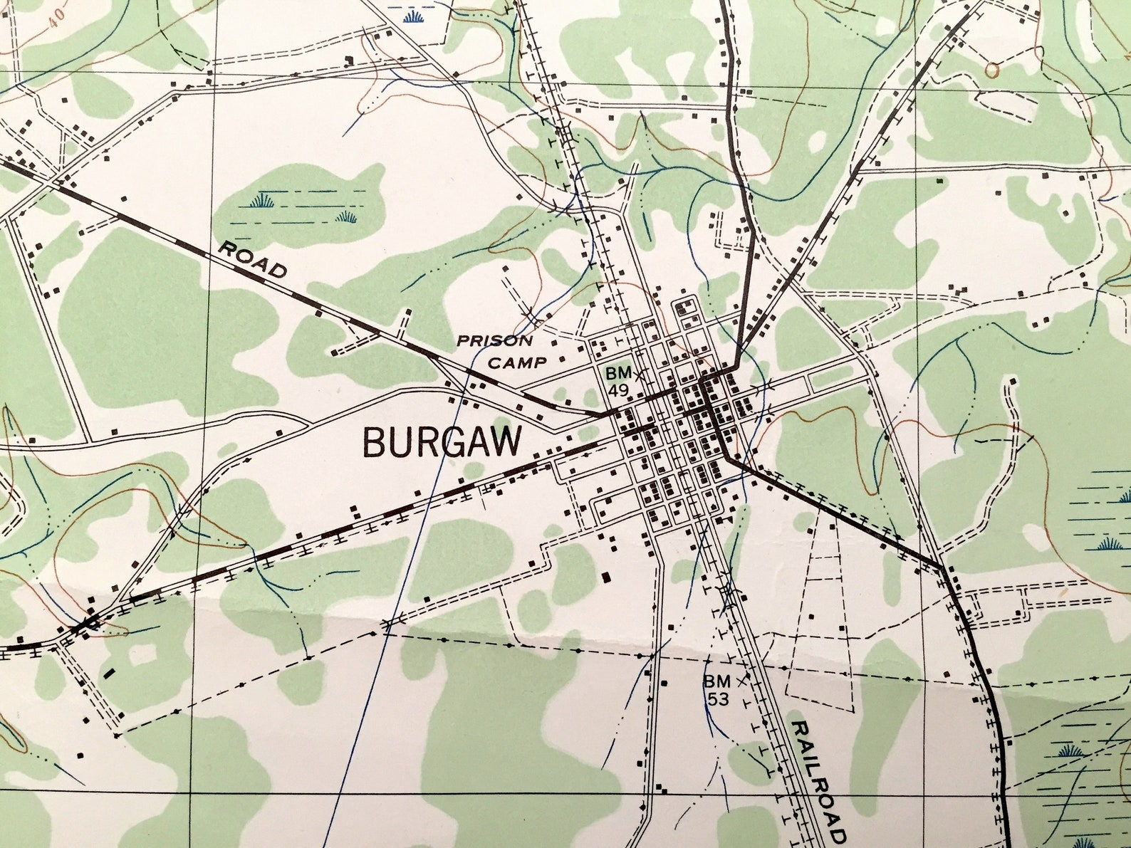 Antique Burgaw North Carolina 1942 US Geological Survey Etsy