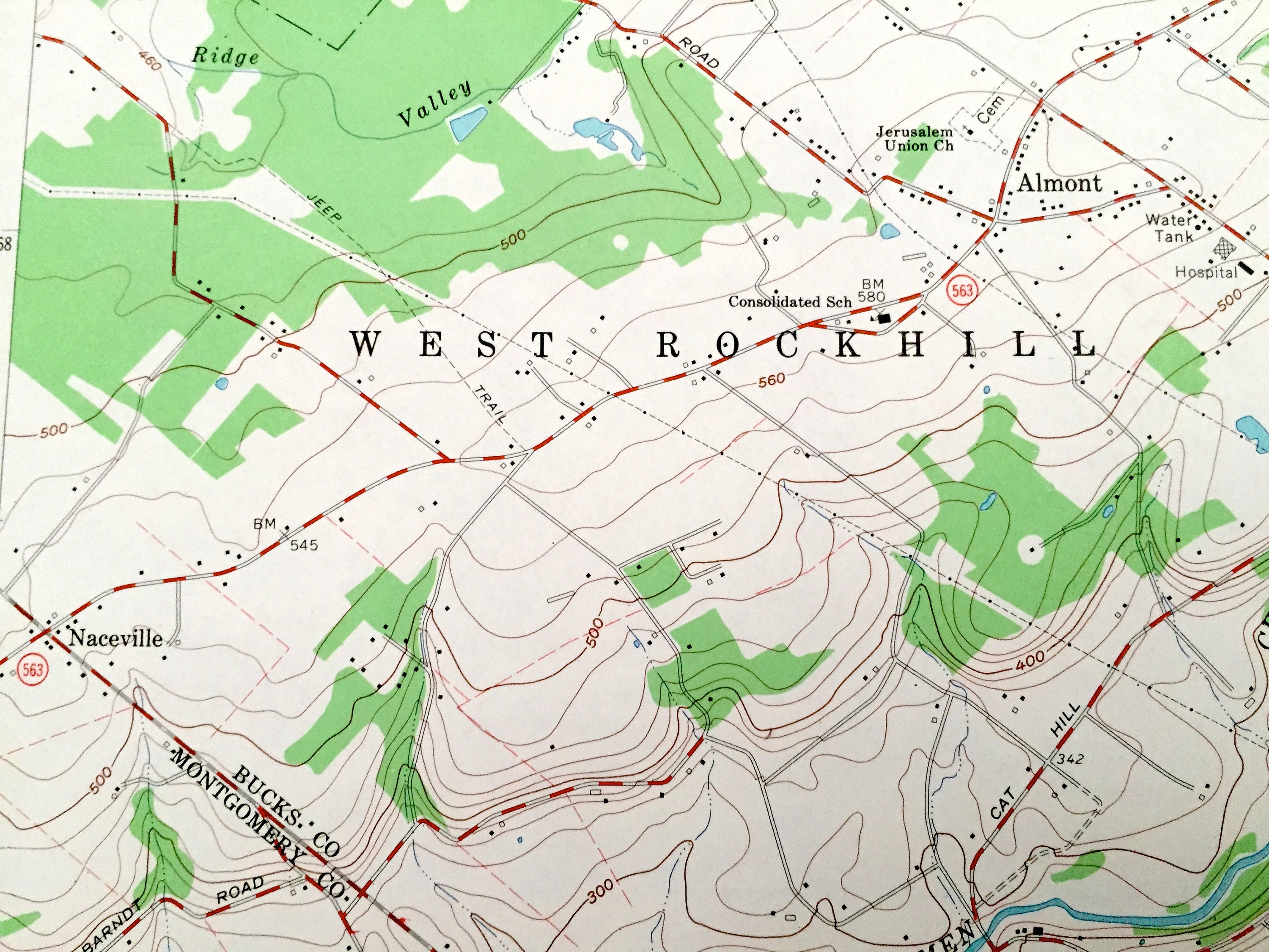 Antique Telford Pennsylvania 1960 US Geological Survey Etsy
