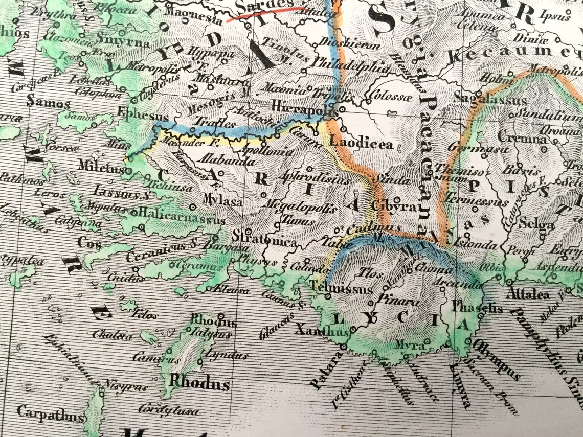 Antique 1835 Ancient Asia Minor Map From JG Heck's Atlas