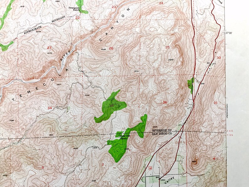 Antique Temecula, California 1948 US Geological Survey Topographic Map ...