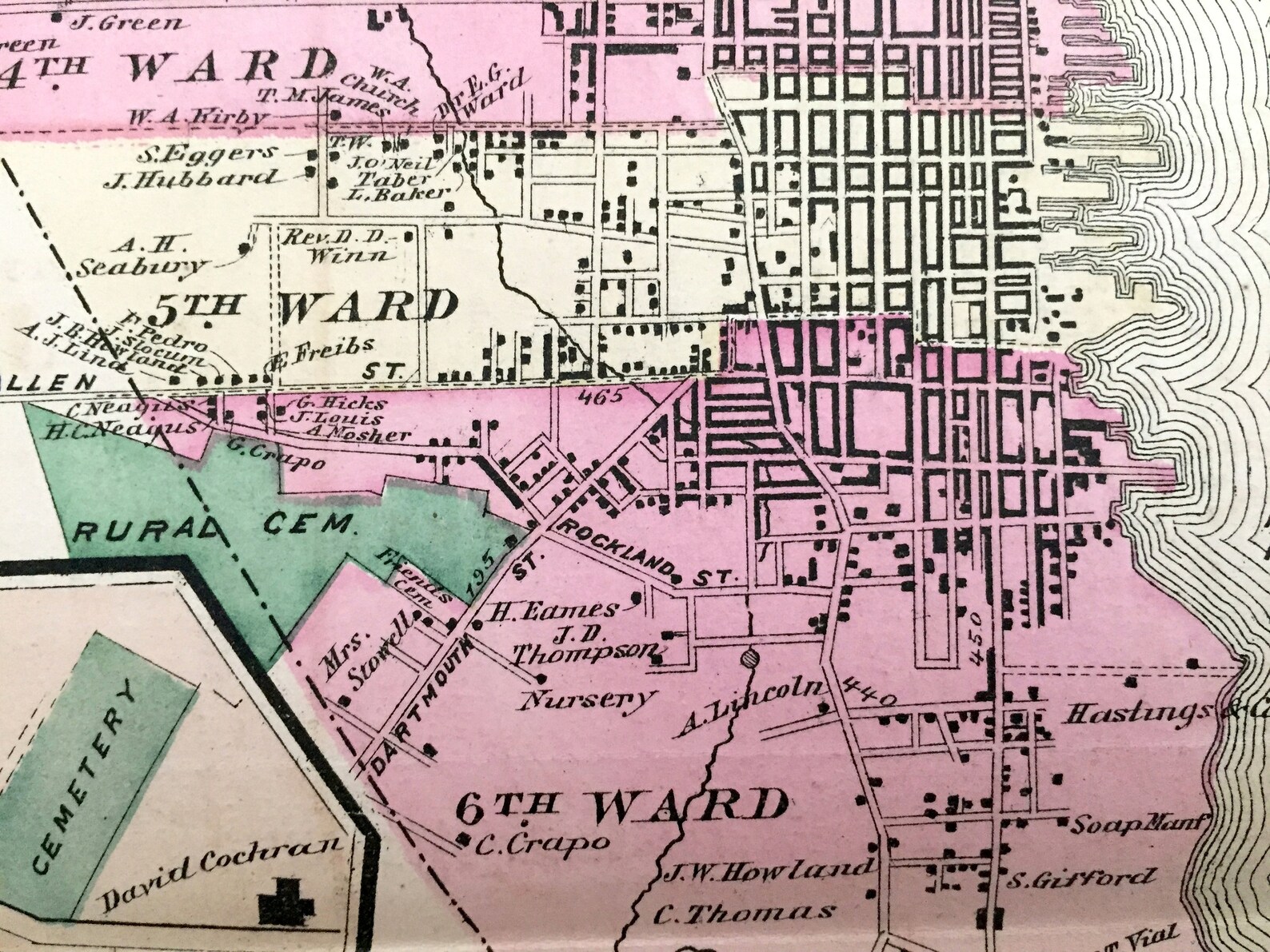 Antique 1871 New Bedford Massachusetts Map from F.W. Beers Etsy