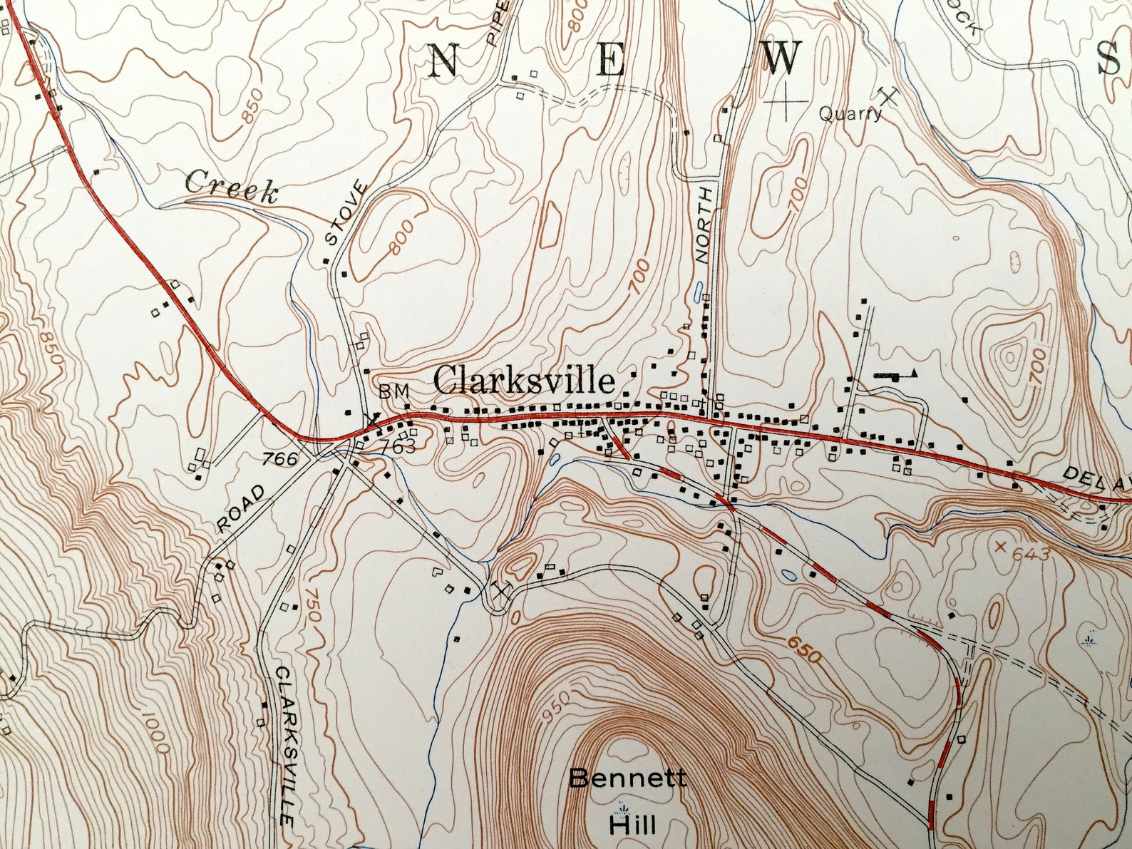 Antique Clarksville New York 1953 US Geological Survey Etsy