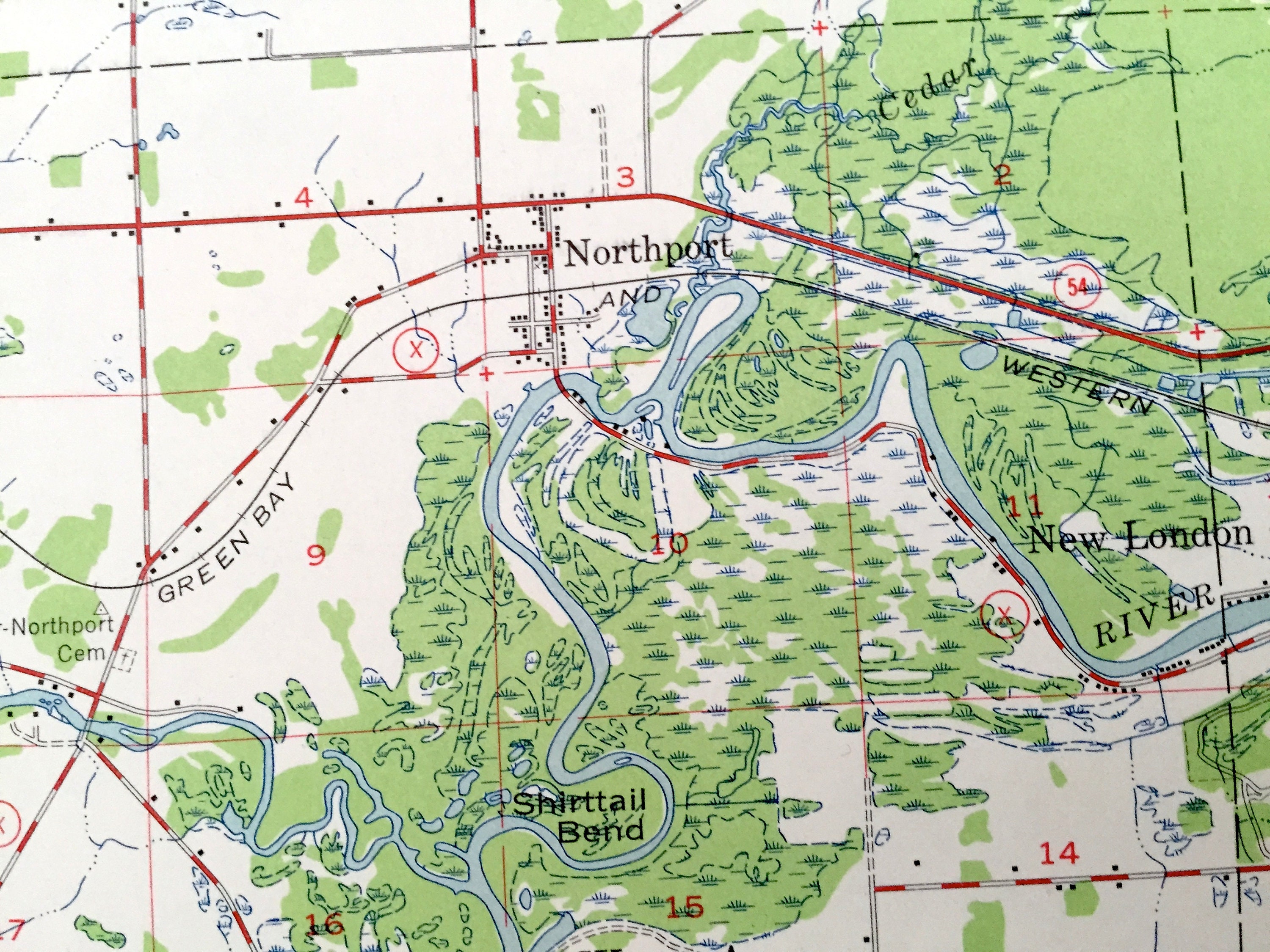 Antique Weyauwega Wisconsin 1956 US Geological Survey Etsy