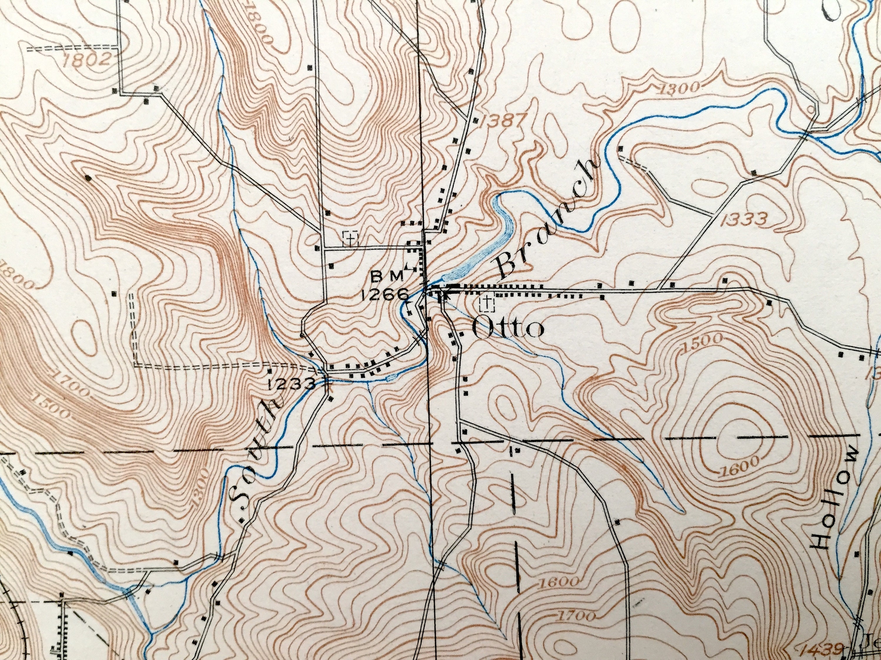 Antique Cattaraugus, New York 1923 US Geological Survey Topographic Map