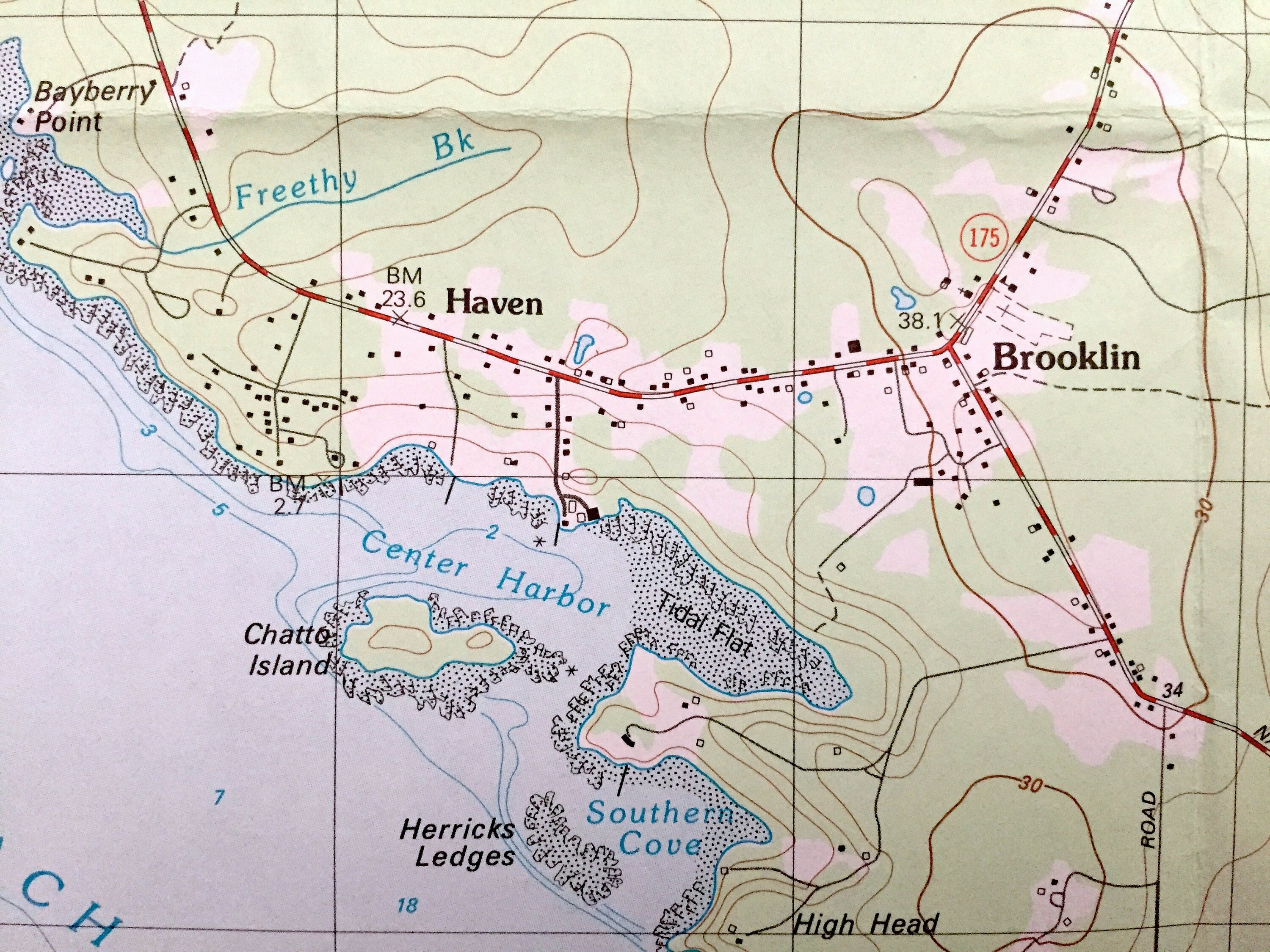 Antique Brooklin Maine 1981 US Geological Survey Topographic Etsy