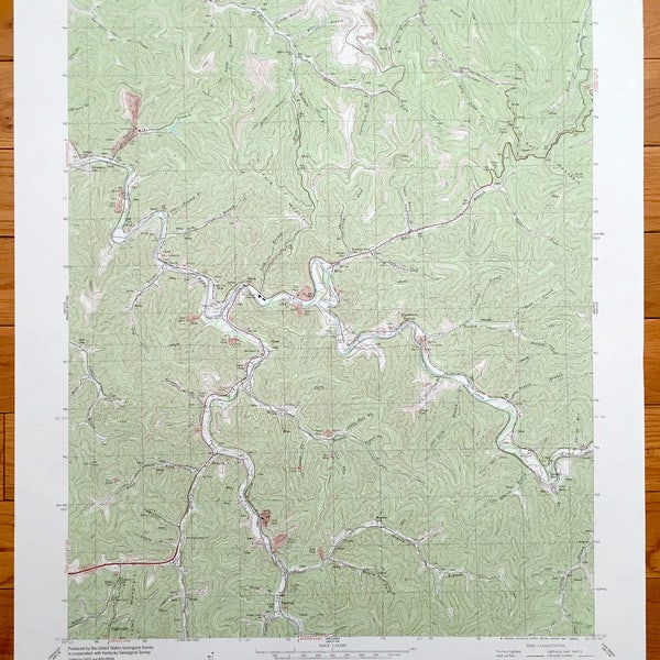 Antique Meta, Kentucky 1992 US Geological Survey Topographic Map – Zebulon, Blackburn Bottom, Raccoon, Pike County, Tipple