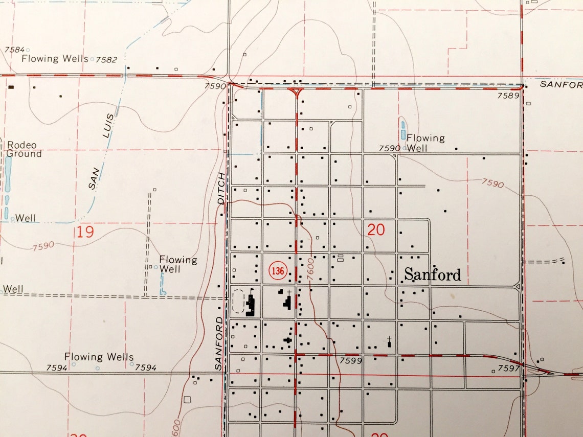 Antique La Jara Colorado 1968 US Geological Survey Etsy