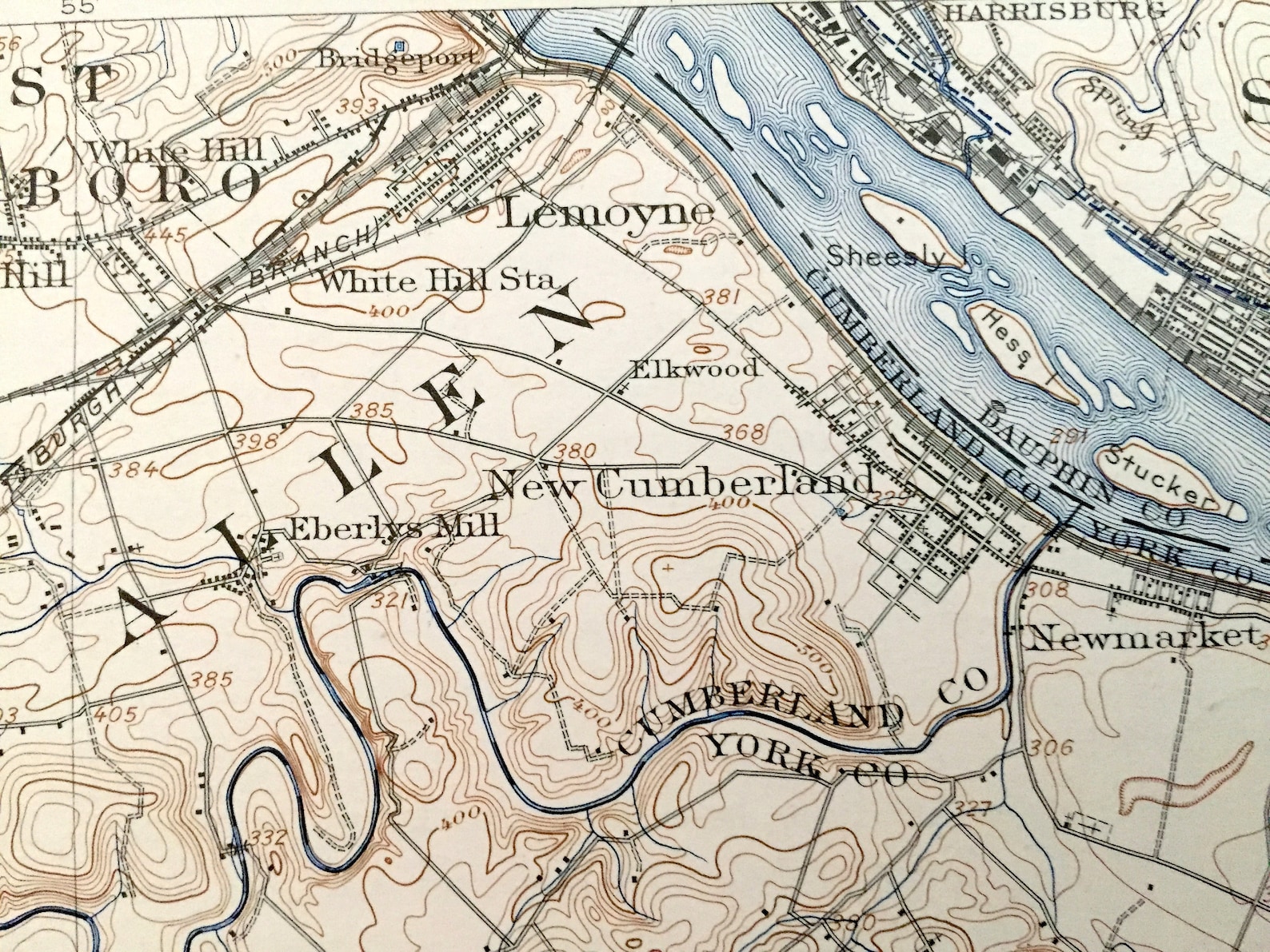 Antique New Cumberland Pennsylvania 1906 US Geological Survey Etsy
