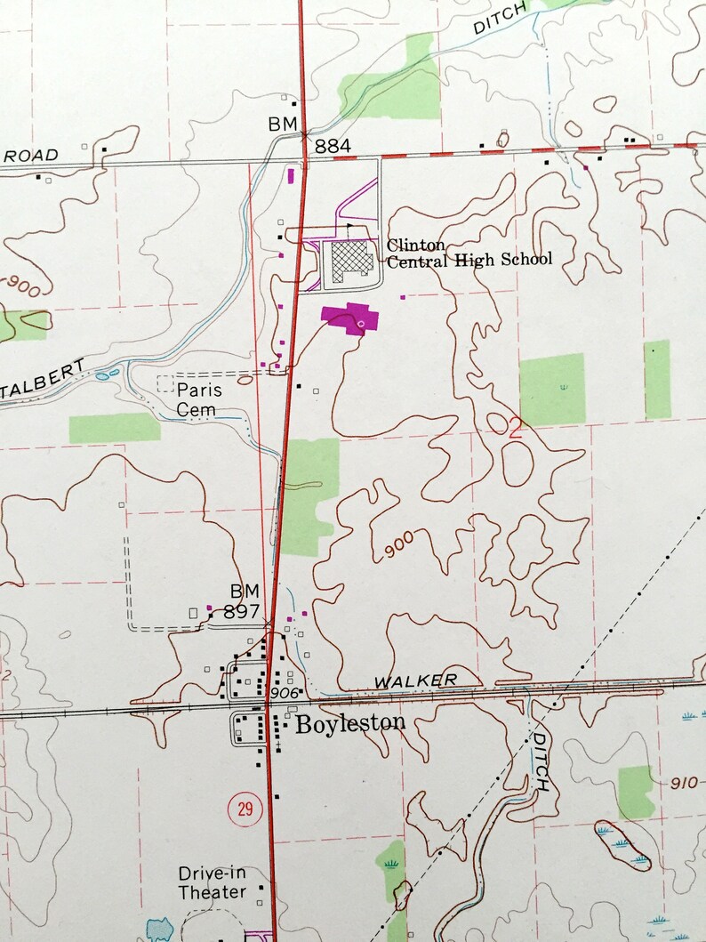 Antique Michigantown Indiana 1959 US Geological Survey Etsy
